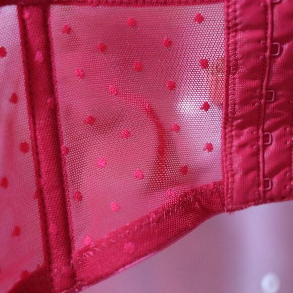 Gillian & O'Malley Red Lace Corset & Thong Set 38 C / Medium Lingerie Set - Picture 6 of 14